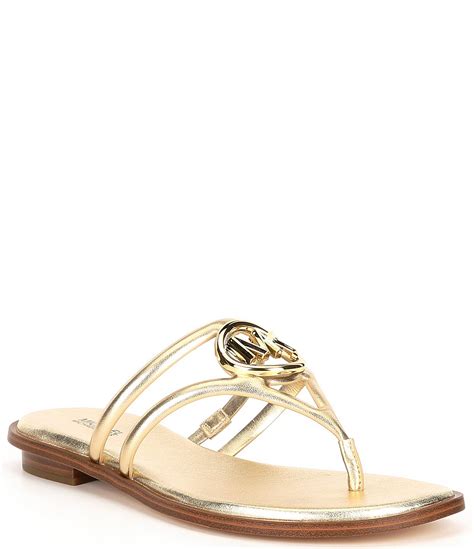 michael kors hampton sandal|Hampton Metallic Leather Sandal .